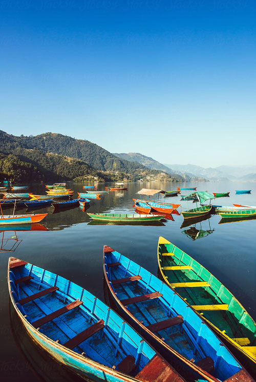 Boats at Phewa lake
